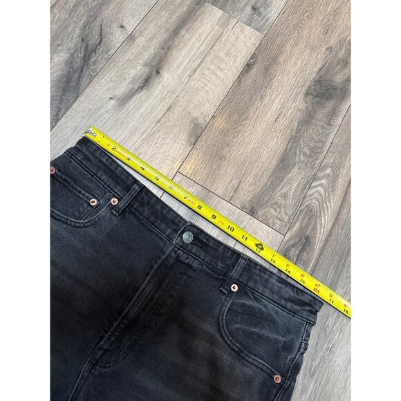 American Eagle Womens Black High-Waisted Stretch Denim Shorts With Frayed Hems S - Picture 5 of 8